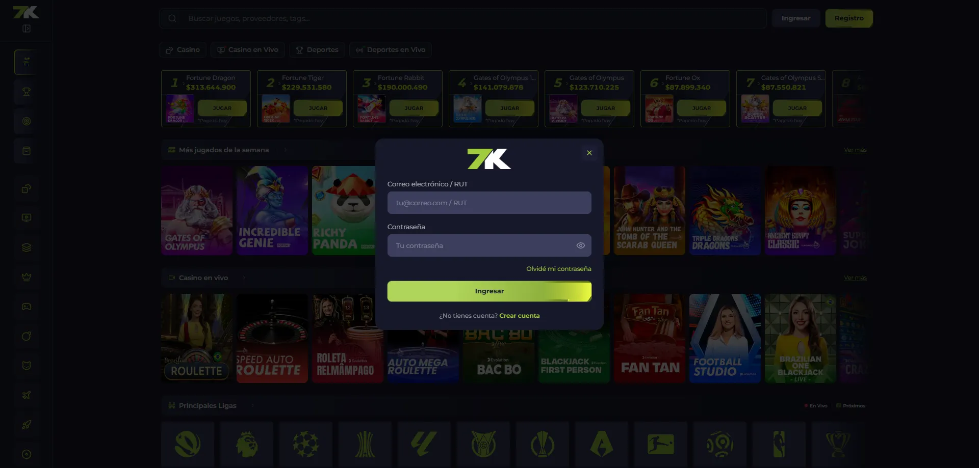 Acceso a cuenta Bet7k Casino para gestionar pagos y retiros